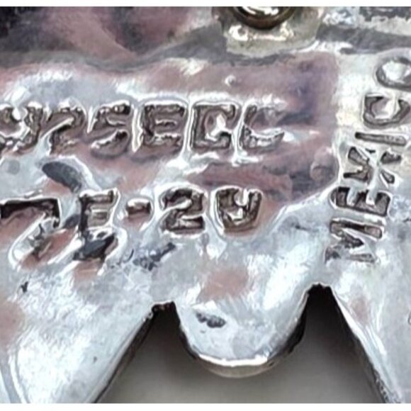 Vintage Taxco 925 Sterling Mexican Silver Abalone Iridescent Butterfly Brooch Pi - Picture 13 of 14